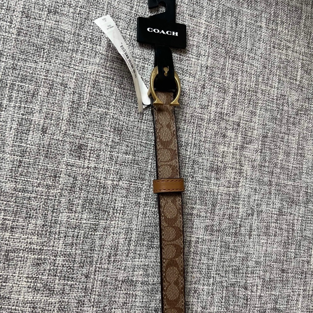 COACH Leather Belt Women’s Gold/ Black/ Brown$